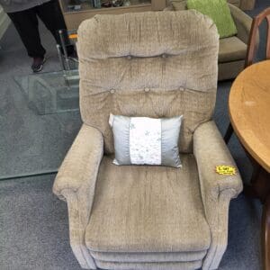 Tan Fabric Electric High and Rise Recliner Chair