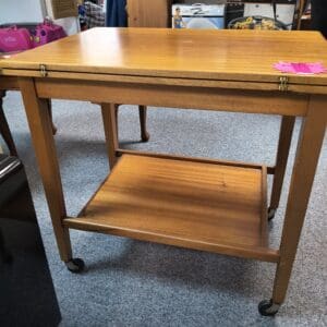 Modern Brown Wood Look Extendable Side Table