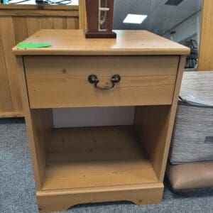Modern Light Brown Wood Bedside Table