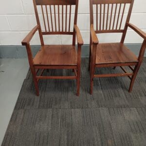 Mordern Brown Wooden Dining Chairs with Armrests