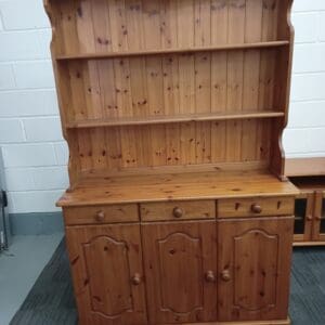 Solid Pine Welsh Dresser with Shelves and Cupboards