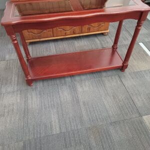 Traditional Extendable Console Table with Glass Top