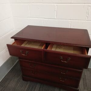 Traditional Dark Brown Solid Wood Sideboard with Four Drawers
