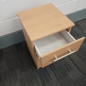 Modern Light Teak Effect Bedside Cabinet with Single Drawer