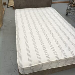 Brown Fabric Small Double Divan Bed with Headboard and Mattress