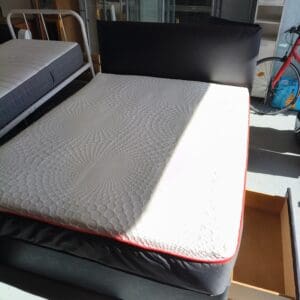 King Faux Leather Bed with Drawers and Mattress