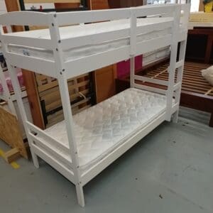 White Wooden Bunk Bed