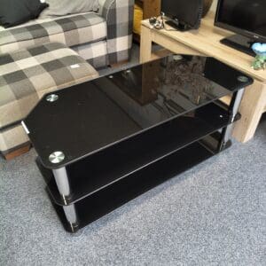 Black Glass TV Stand