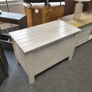 Painted White Wooden Storage Trunk