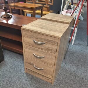 Light Pine Effect Bedside Table with Drawer