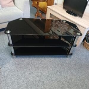 Black Glass TV Unit