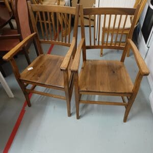 Solid wood chairs with arm rests