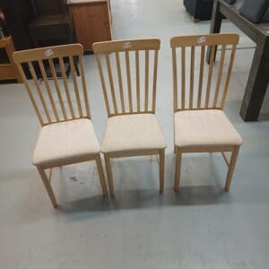 Set of 3 Brown and Grey Dining Chair