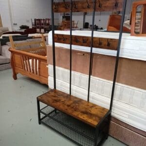 Coat and Shoe Rack with Bench
