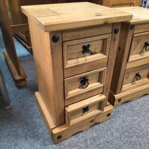 Wooden Bedside Table with Three Drawer