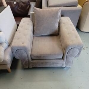 Grey Fabric Armchair