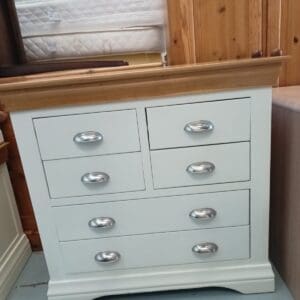 White Chest of Drawer with Wooden Top