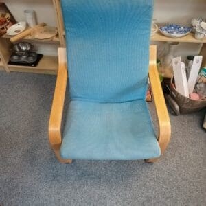 Blue Upholstered Rocking Chair