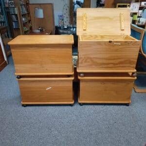 Wooden Storage Trunk on Wheels