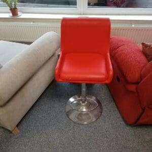 Red Leather Bar Stool