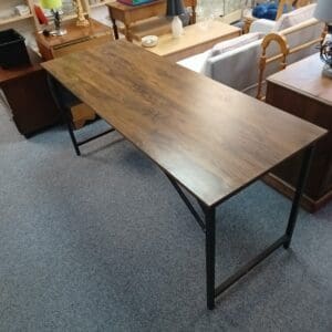 Metal Framed Computer Desk with Side Pocket
