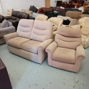 Two seater sofa and matching armchair