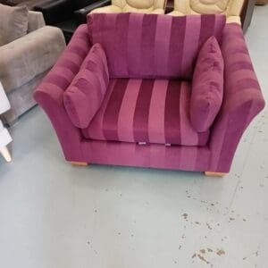 Large striped snuggle chair