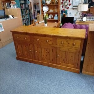 Pine Sideboard with Drawer and Cupboards