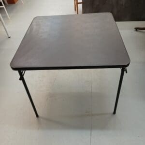 Folding Table with Black Leather Effect Top