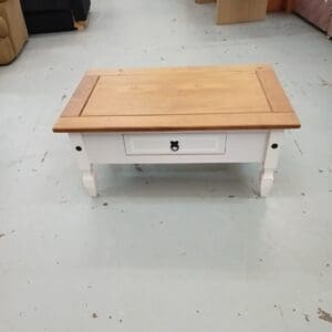 White TV unit with drawer