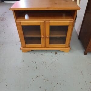 Wooden TV Unit with Glass Doors