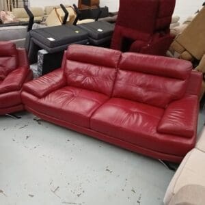 3 peice r d leather sofa