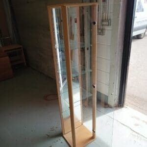 Glass Display Cabinet with Mirror