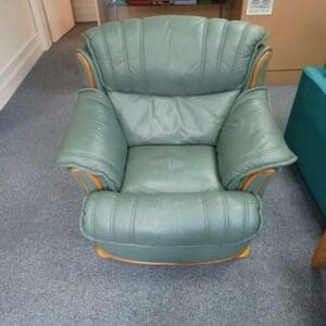 Green leather armchair