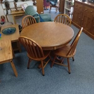 Wooden round table 4 chairs
