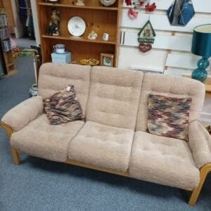 Cream Fabric Sofa and Armchair Set