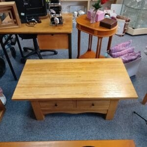 Wooden Coffee Table with Two Drawer