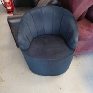 Navy Blue Swivel Tub Armchair