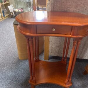 Dark Brown Wood Bedside Table