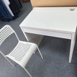 White Computer Desk and Chair Set
