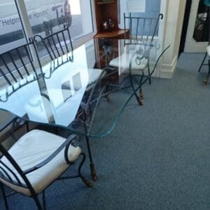 Glass Top Dining Table with Six Chair