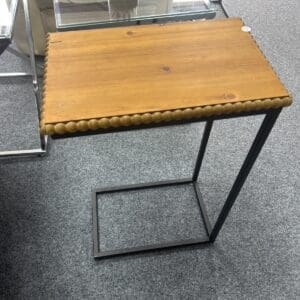 Wooden Side Table with Metal Frame