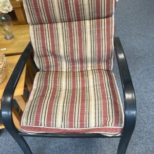 Metal Armchair with Striped Cushions