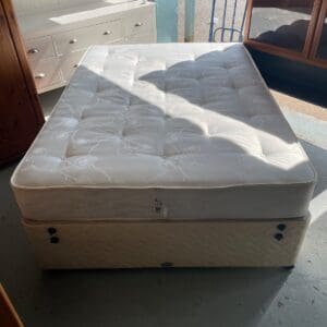 Cream Double Bed with Drawer Storage