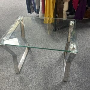 Glass and Metal Frame Coffee Table