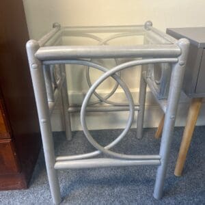 Grey Side Table with Glass Top