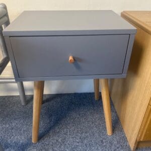 Grey Wooden Side Table with Drawer