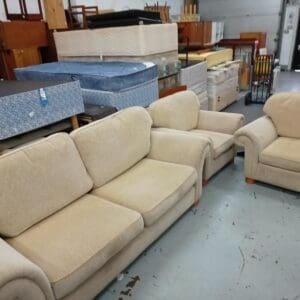 Three Piece Sofa Set in Cream