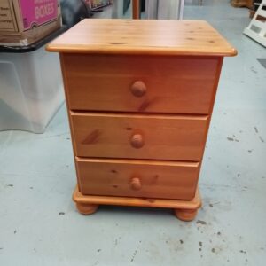 Pine Bedside Table with Three Drawer