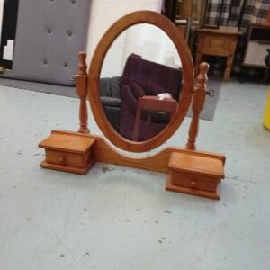 Wooden Dressing Table Mirror with Drawer